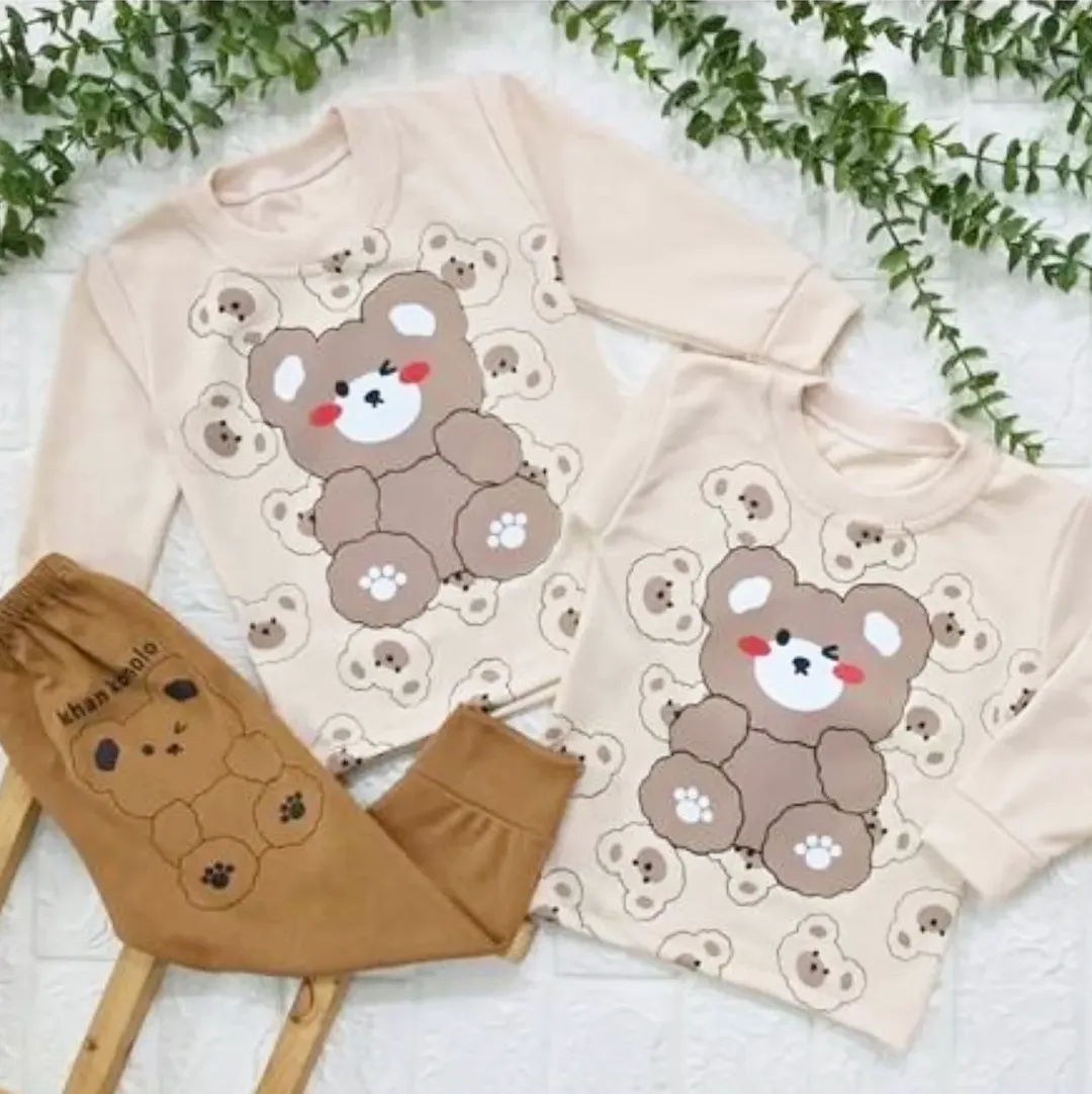 بلوز شلوار اسپرت طرح‌ خرس سایز